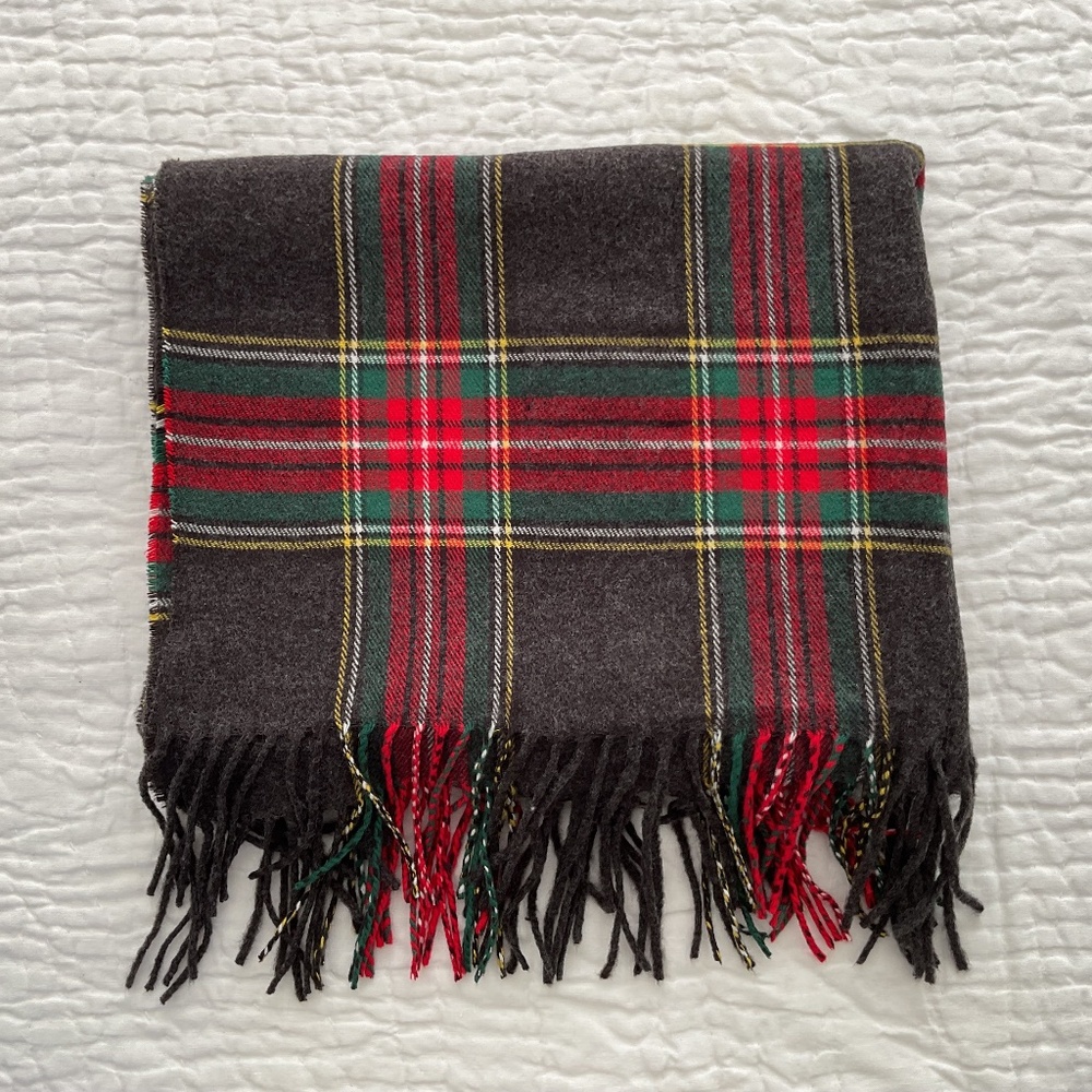 Plaid Cashmere Hand Tailored Shawl Scarf Decor Ralph Lauren Christmas Theme  RLC